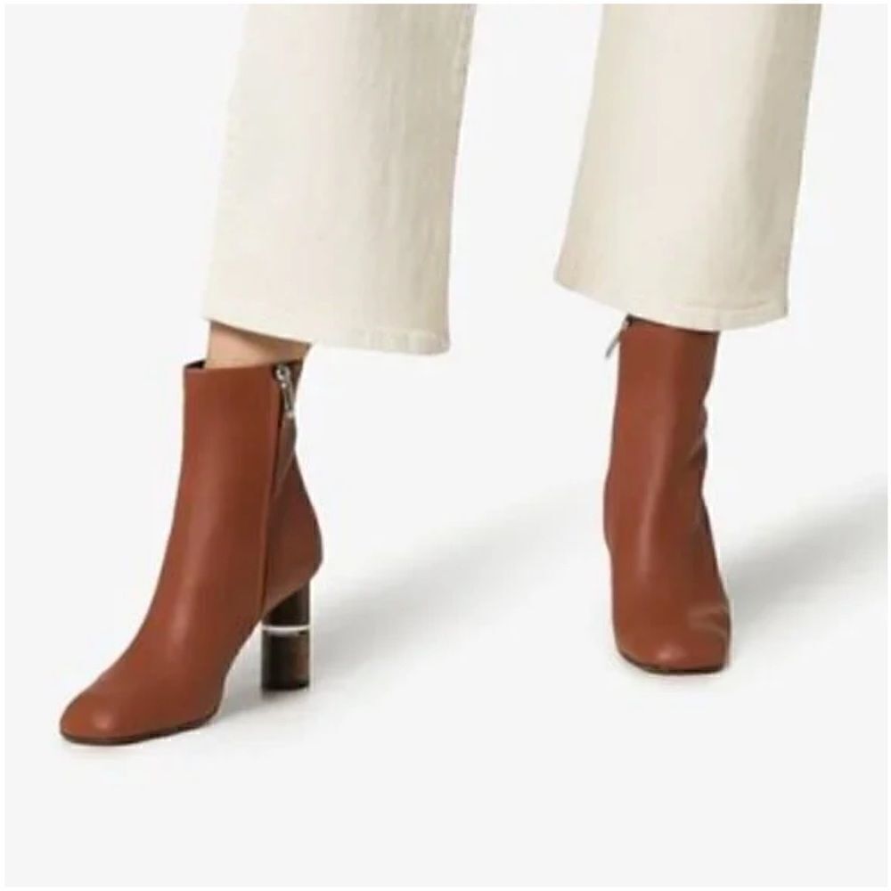 NEOUS Tan Clowesia Leather Ankle Boots - Size 38.5
